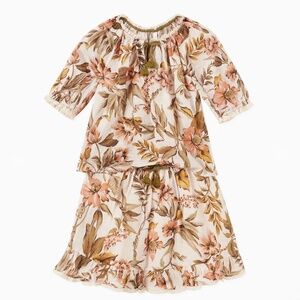 Zimmermann Girls Anneke Flounce Floral Skirt And Top Sz8